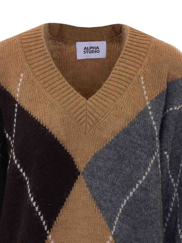 Intarsio Argyle Sweater shop online: ALPHA STUDIO