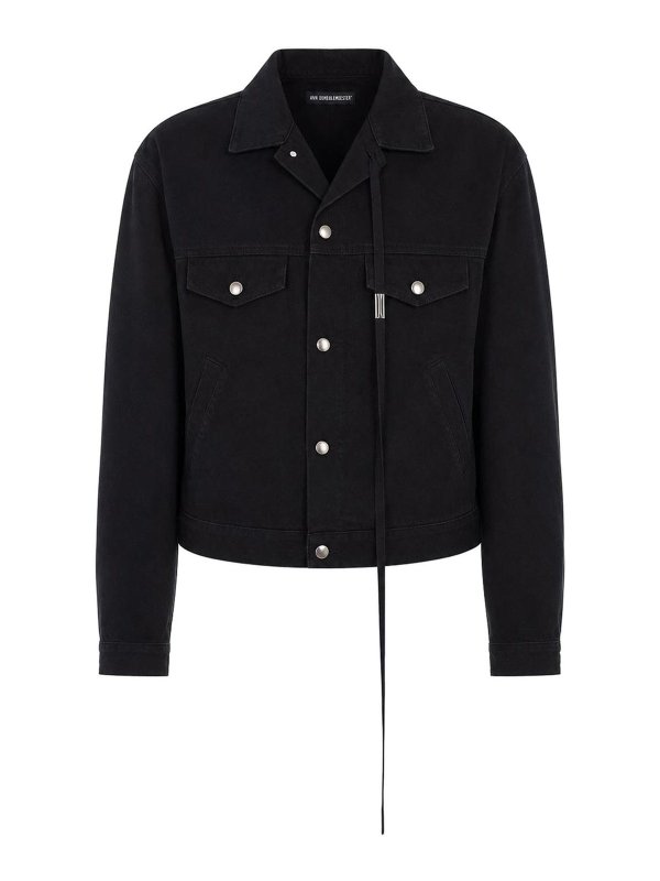 ANN DEMEULEMEESTER: denim jacket - Standard Raf Denim Jacket