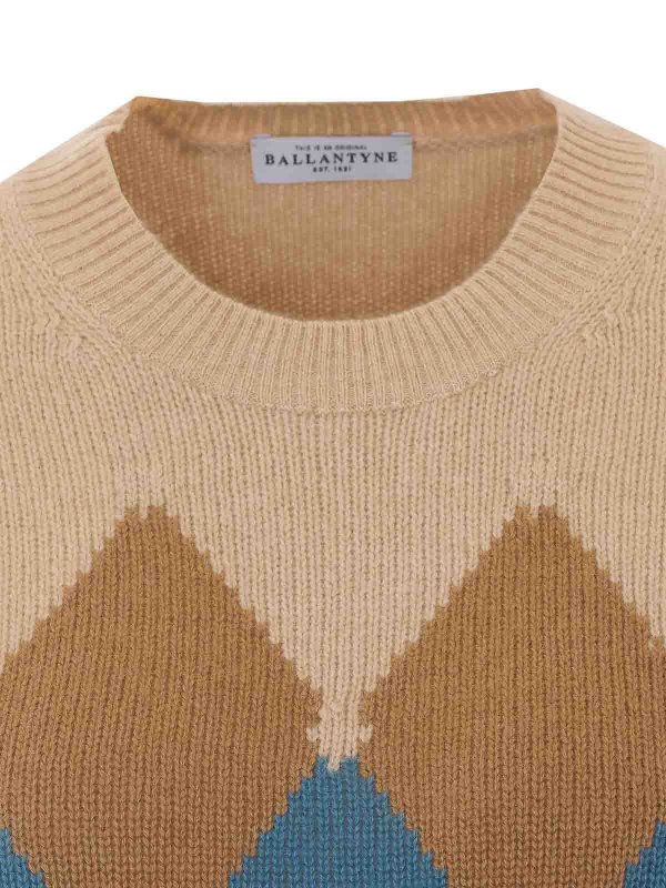 クルーネック - ベージュ shop online: BALLANTYNE