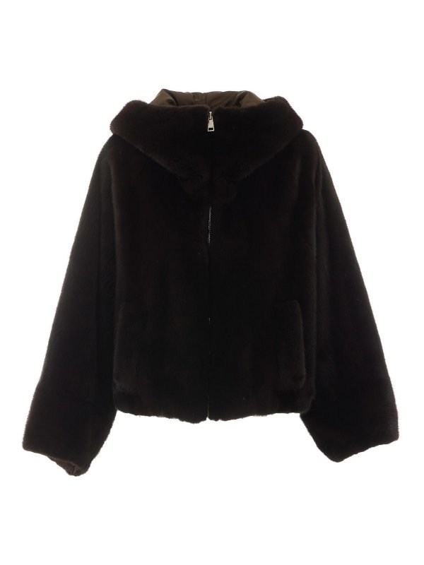 Blancha: Fur & Shearling Coats - Reversible Fur Jacket