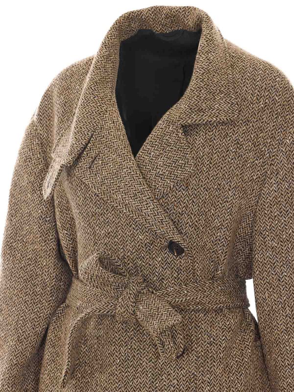 膝丈コート - ベージュ shop online: BRUNELLO CUCINELLI