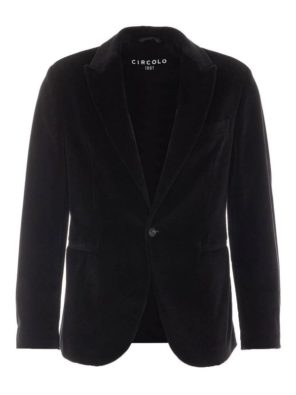 CIRCOLO 1901: blazers - Velvet Single Breasted Button Jacket