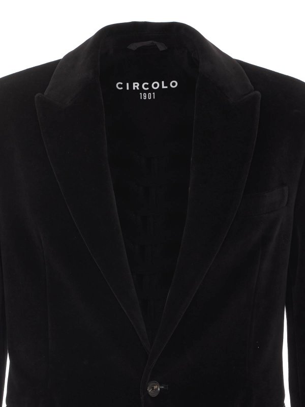 Velvet Single Breasted Button Jacket shop online: CIRCOLO 1901