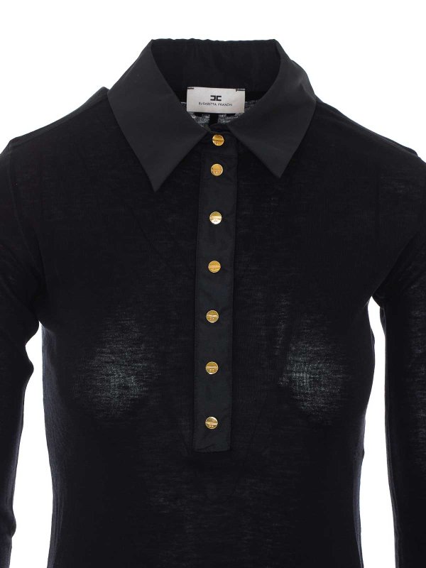 クルーネック - 黒 shop online: ELISABETTA FRANCHI