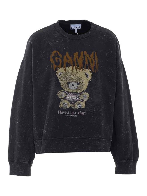 GANNI: Sudaderas y suéteres - Sudadera - Gris