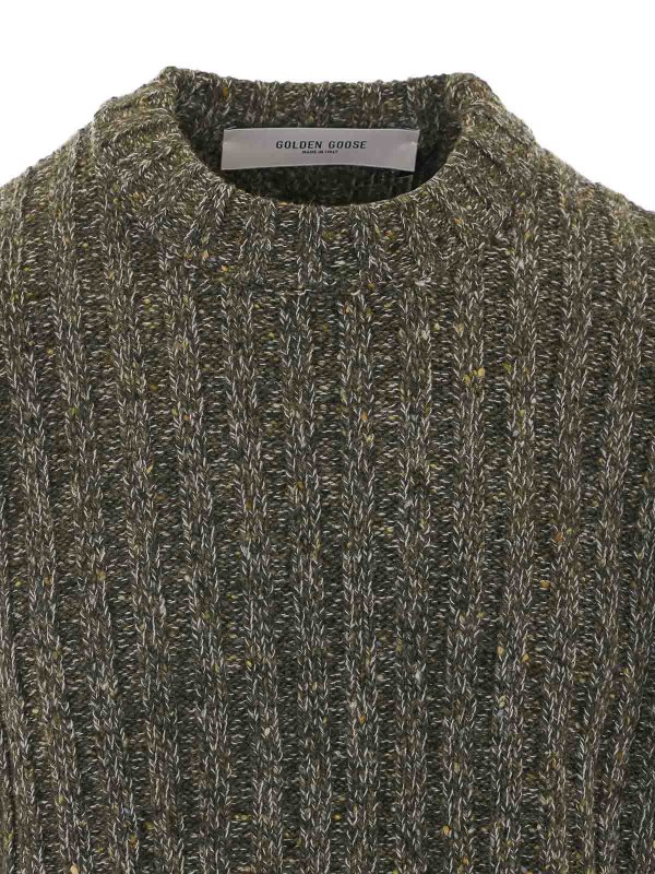 クルーネック - 緑 shop online: GOLDEN GOOSE