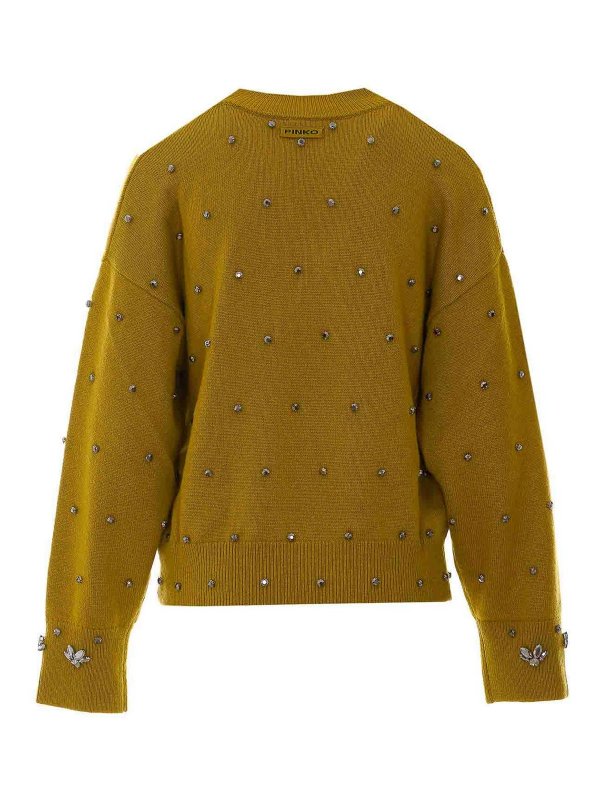 Pinko: Strickpullover mit Rundhalsausschnitt online - Rundhalspullover - Grün