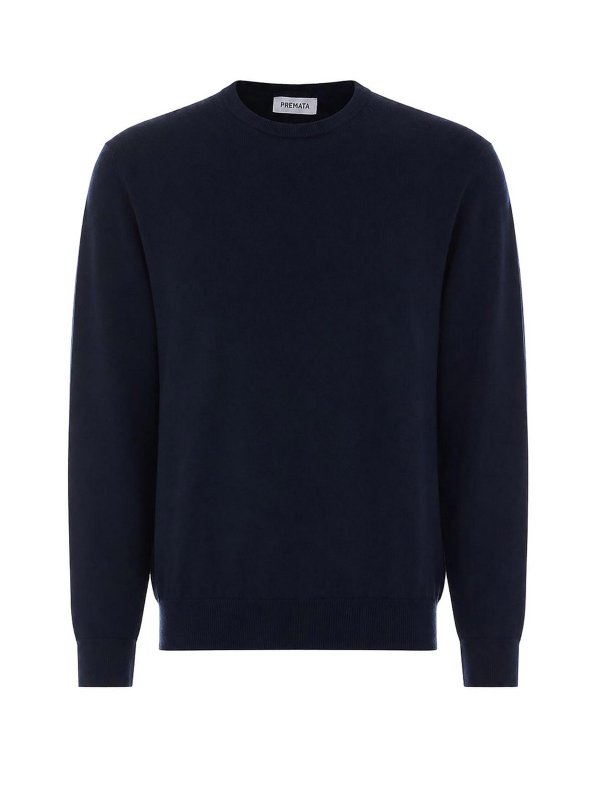 PREMIATA: Strickpullover mit Rundhalsausschnitt - Rundhalspullover - Blau