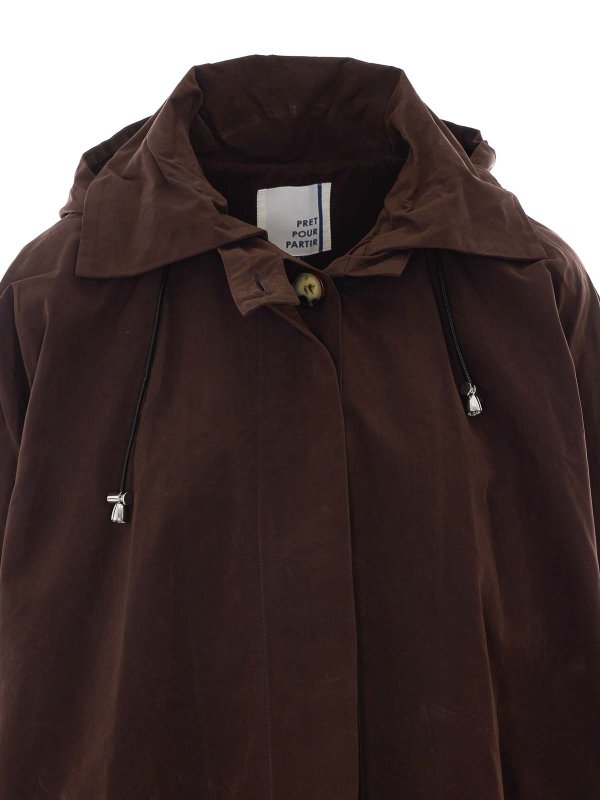 膝丈コート - ブラウン shop online: PRET POUR PARTIR