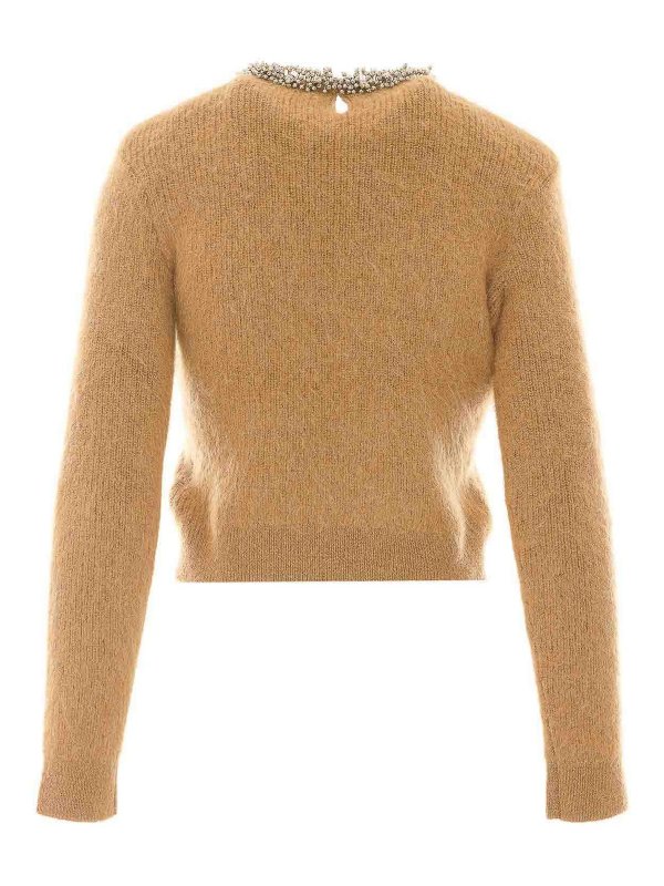 Self Portrait: Strickpullover mit Rundhalsausschnitt online - Rundhalspullover - Braun