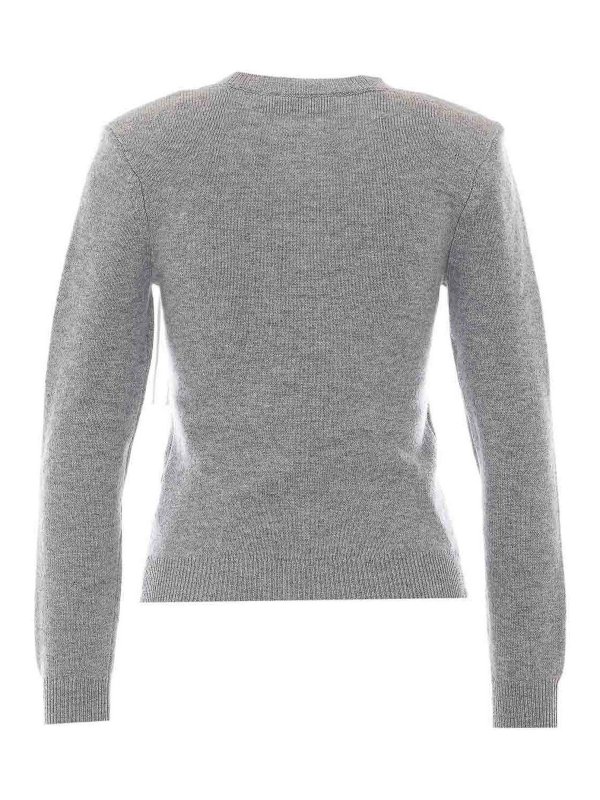 Self Portrait: Strickpullover mit Rundhalsausschnitt online - Rundhalspullover - Grau