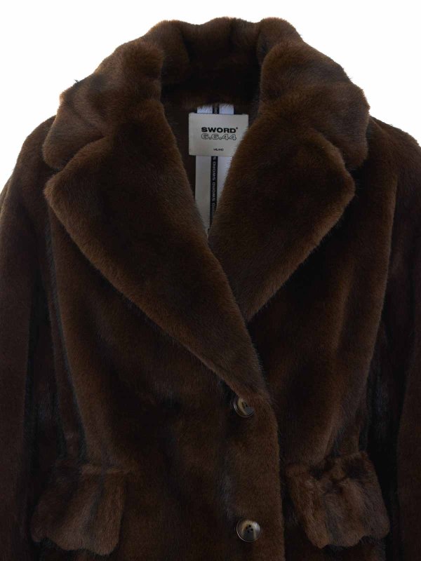 毛皮/ムートンコート - ブラウン shop online: S.W.O.R.D 6.6.44