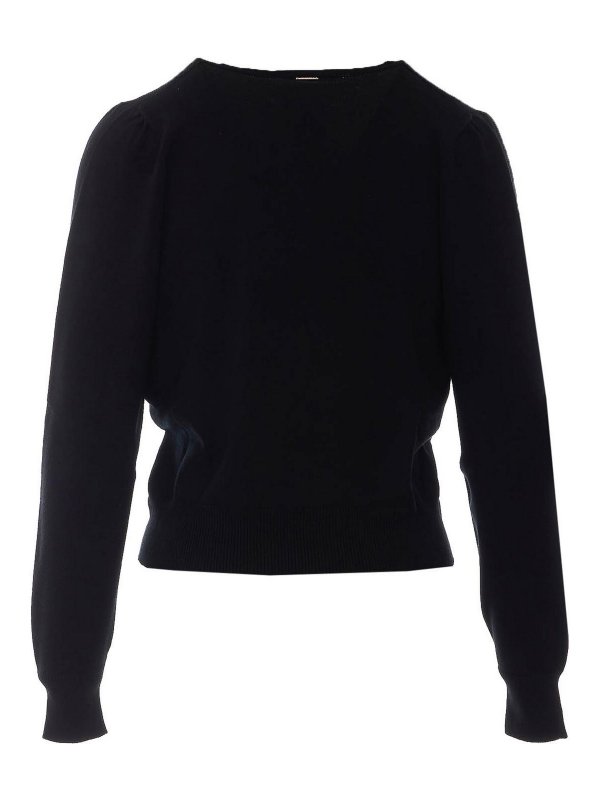 TWINSET: Strickpullover mit Rundhalsausschnitt online - Rundhalspullover - Schwarz