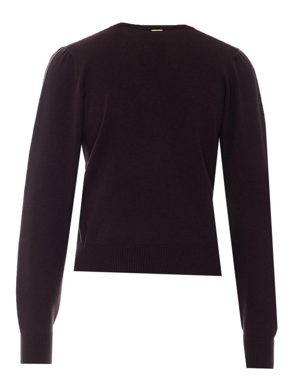 TWINSET: Strickpullover mit Rundhalsausschnitt online - Rundhalspullover - Braun