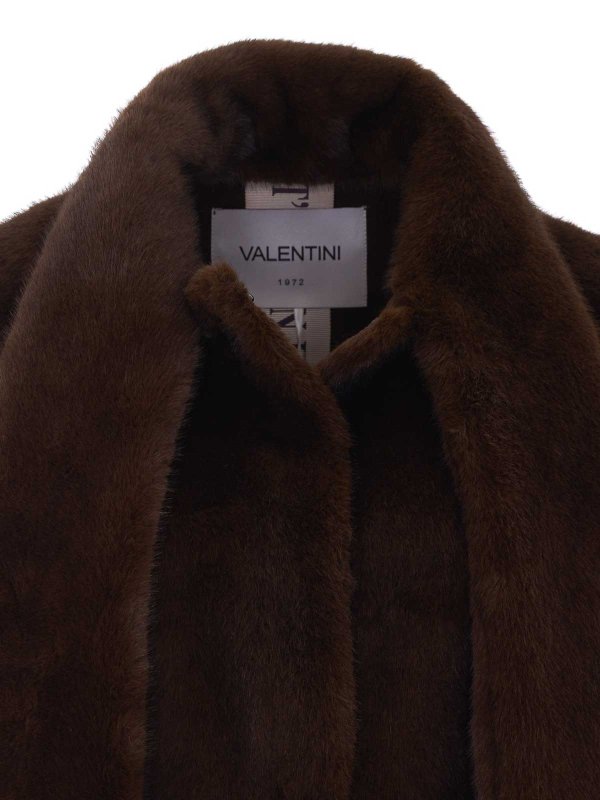 毛皮/ムートンコート - ブラウン shop online: VALENTINI 1972