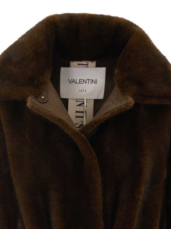 毛皮/ムートンコート - ブラウン shop online: VALENTINI 1972