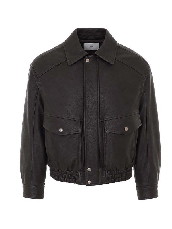 DUNST: leather jacket - Brown Leather Jacket