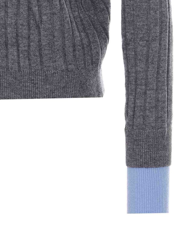 The Best Shops ELEH: Strickpullover mit Rundhalsausschnitt - Rundhalspullover - Grau