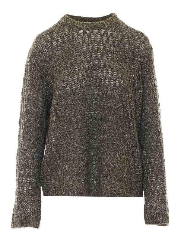 ELEH: Strickpullover mit Rundhalsausschnitt - Rundhalspullover - Grün