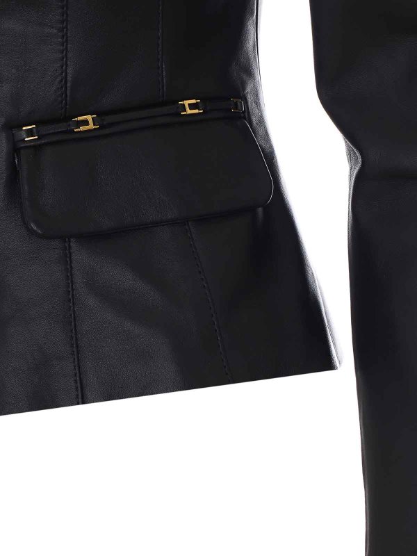 The Best Shops ELISABETTA FRANCHI: レザージャケット - レザージャケット - 黒