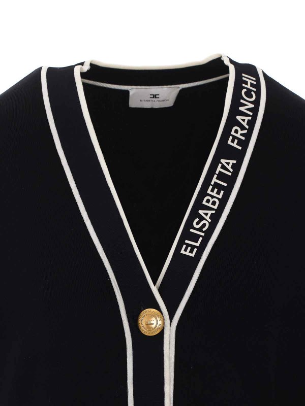 カーディガン - 黒 shop online: ELISABETTA FRANCHI