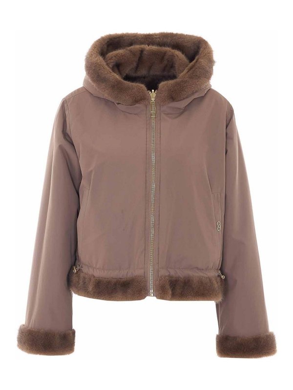 毛皮/ムートンコート - ブラウン shop online: Liu Jo