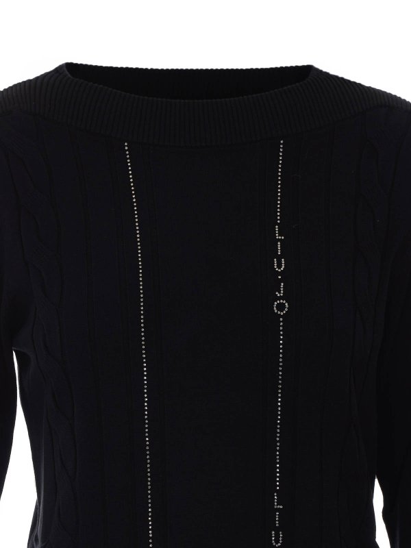 クルーネック - 黒 shop online: Liu Jo