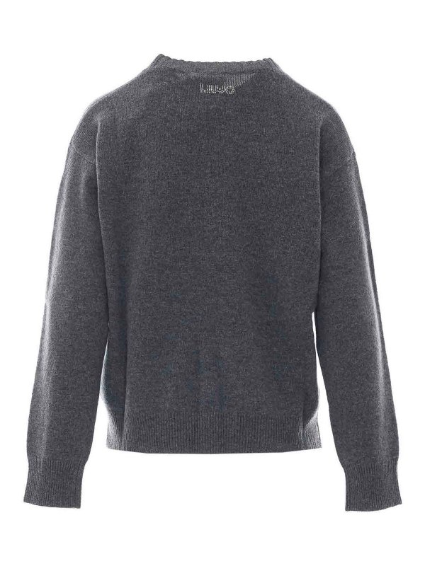 Liu Jo: Strickpullover mit Rundhalsausschnitt online - Rundhalspullover - Grau