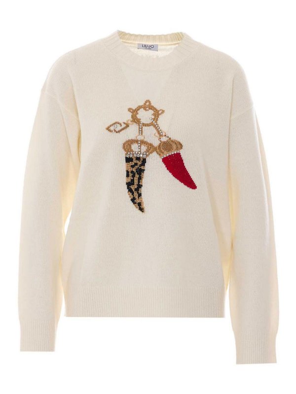 Liu Jo: Pull col rond - Pull Col Rond - Blanc