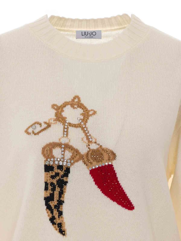 Pull Col Rond - Blanc shop online: Liu Jo