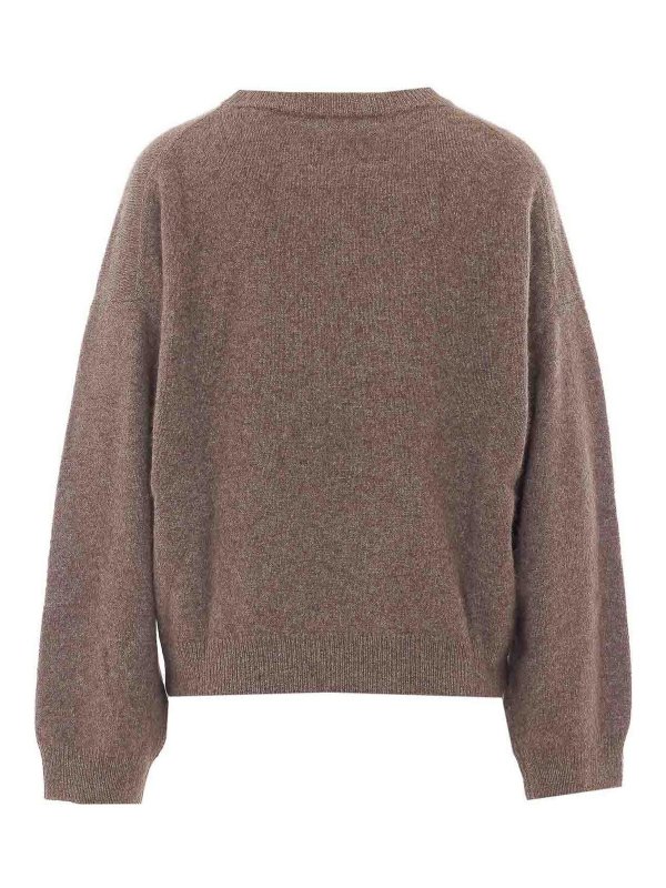 LOULOU STUDIO: Strickpullover mit Rundhalsausschnitt online - Rundhalspullover - Beige