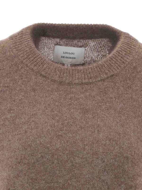 Rundhalspullover - Beige shop online: LOULOU STUDIO