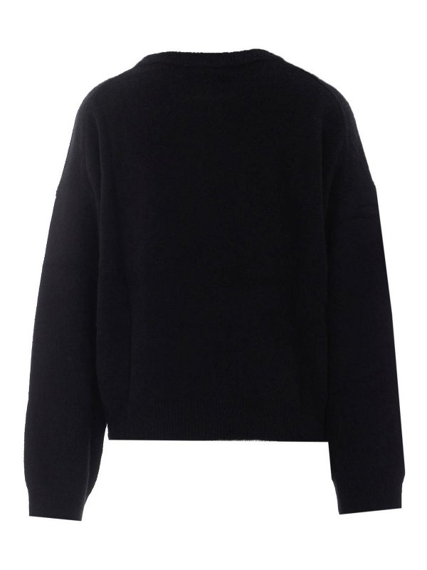 LOULOU STUDIO: Strickpullover mit Rundhalsausschnitt online - Rundhalspullover - Schwarz