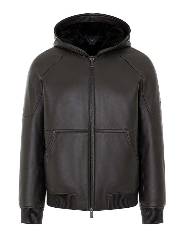 MOOSE KNUCKLES: Lederjacken - Lederjacke - Schwarz