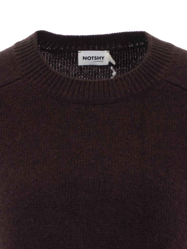 クルーネック - ブラウン shop online: NOTSHY