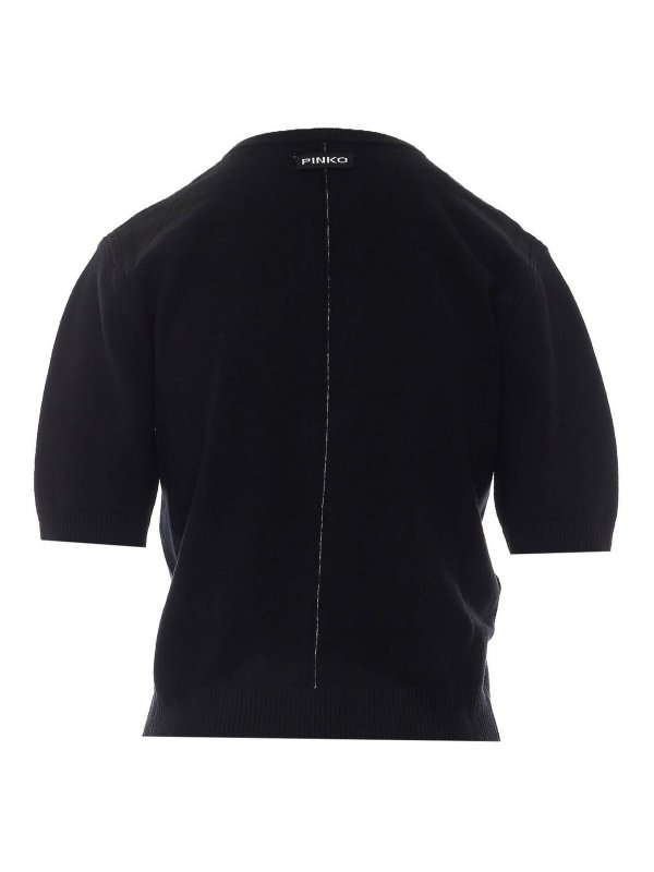 Pinko: Strickpullover mit V-Ausschnitt online - V-Pullover - Schwarz