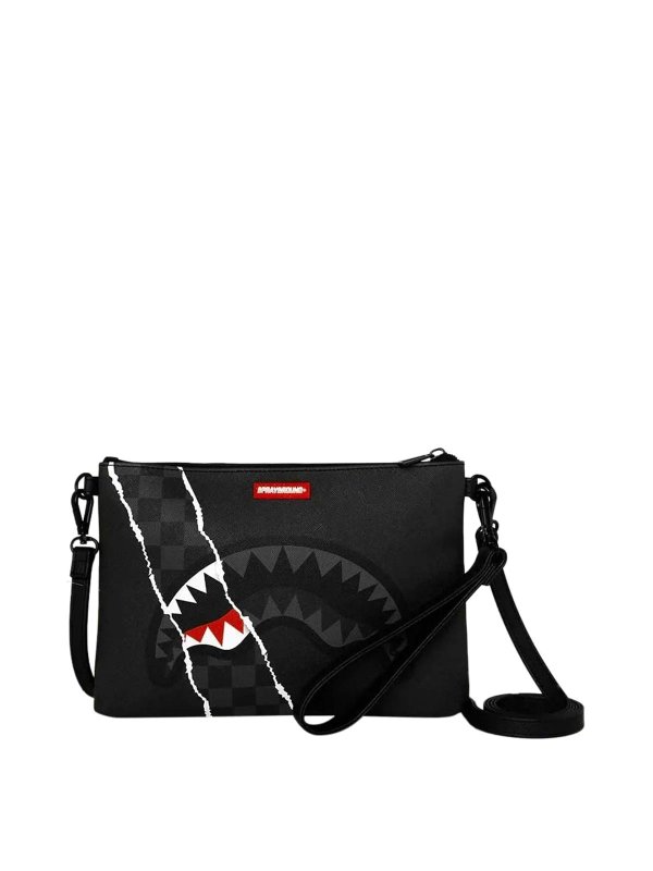 SPRAYGROUND: backpacks - Black Scribble Shark Backpack