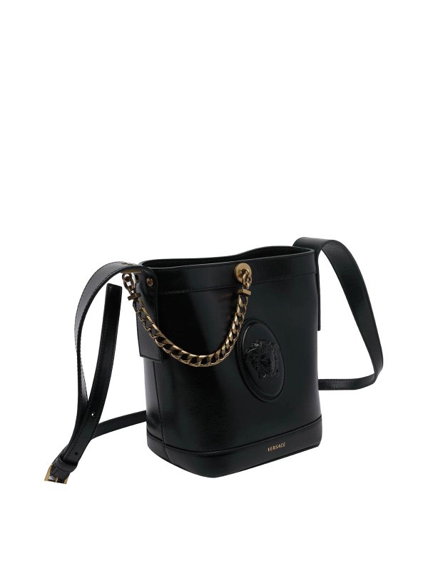 VERSACE: Bucket bags online - Mini Pivot Bucket Bag