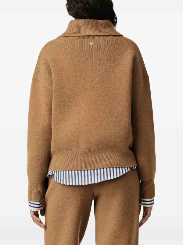 AMI PARIS: crew necks online - Wool High-Neck Sweater