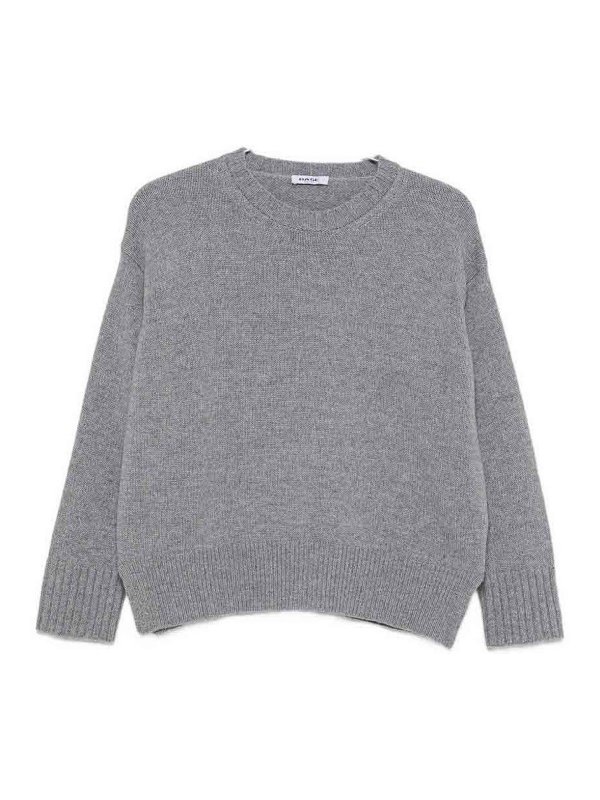 BASE: Suéteres con cuello pico - Suéter Cuello Redondo - Gris