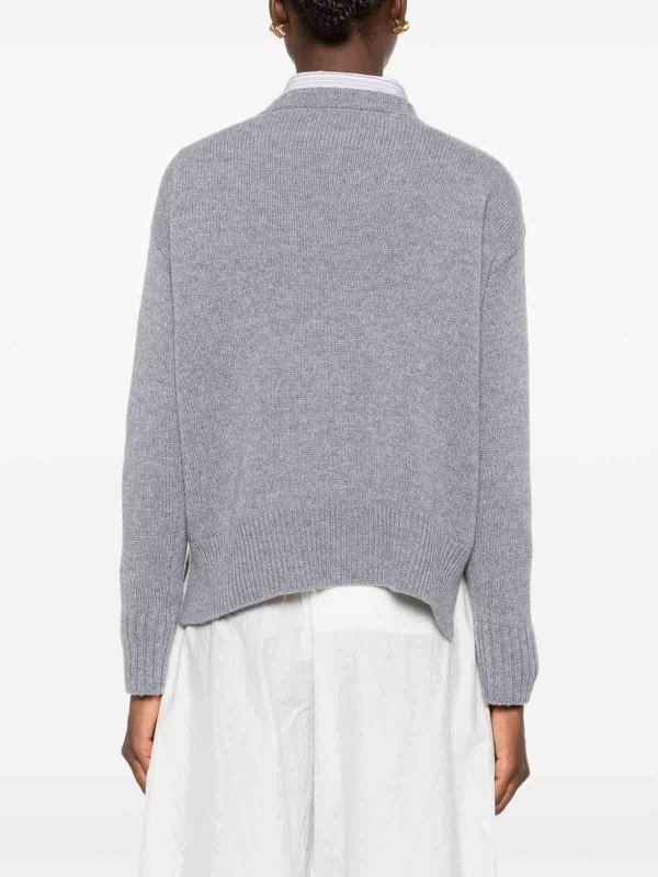 The Best Shops BASE: Suéteres con cuello pico - Suéter Cuello Redondo - Gris