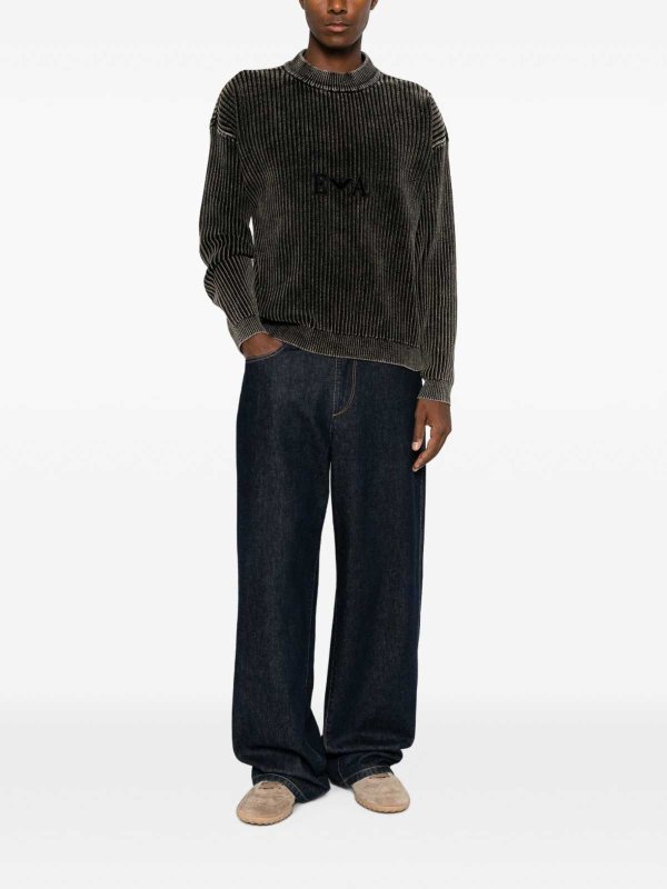 クルーネック - ブラウン shop online: EMPORIO ARMANI