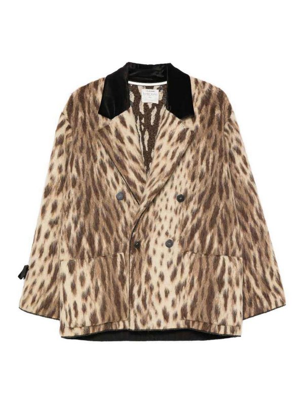 FORTE FORTE: blazers - Wool Blend Double-Breasted Jacket