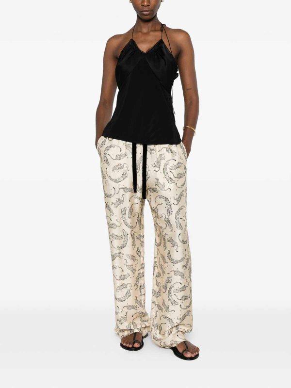 FORTE FORTE: casual trousers online - Printed Drawstring Trousers