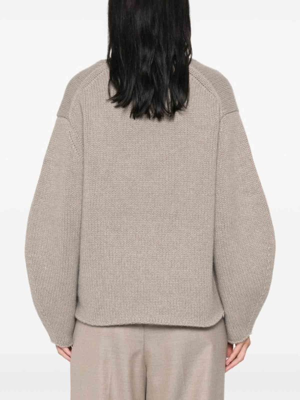 The Best Shops SOFT GOAT: Strickpullover mit V-Ausschnitt - V-Pullover - Beige
