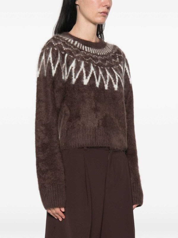 SOFT GOAT: Strickpullover mit Rundhalsausschnitt online - Rundhalspullover - Braun