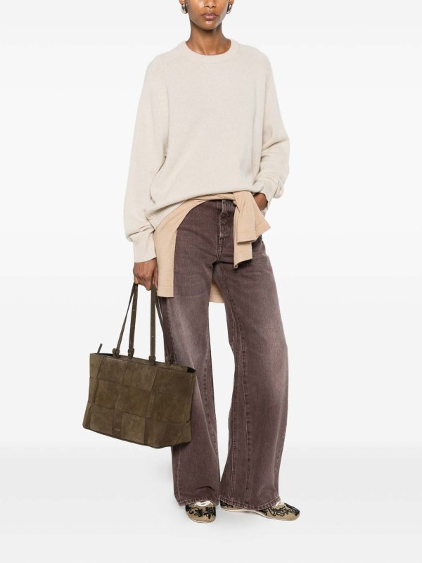クルーネック - クリーム shop online: SOFT GOAT