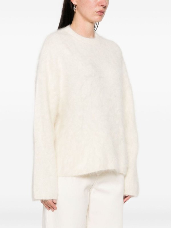 SOFT GOAT: Strickpullover mit Rundhalsausschnitt online - Rundhalspullover - Weiß