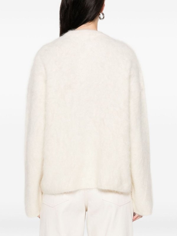 The Best Shops SOFT GOAT: Strickpullover mit Rundhalsausschnitt - Rundhalspullover - Weiß