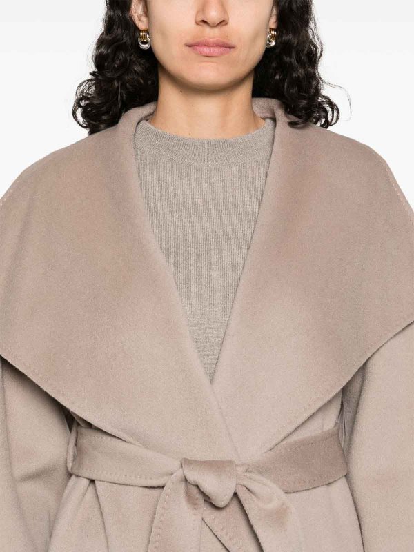 SOFT GOAT: knee length coats online - Wool Belted Coat